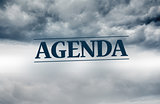 Agenda written on sky background