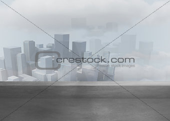 Cityscape in the fog
