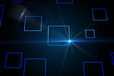 Black background with blue squares