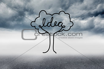 Idea tree graphic in sky