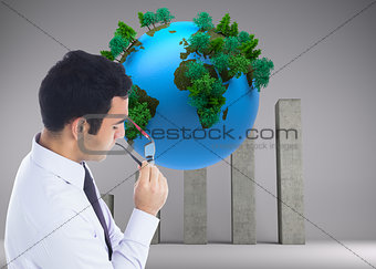 Composite image of businessman holding glasses