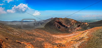 Panoramic landscape view of Etna volcano, Sicily