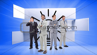 Composite image of businessmen standing