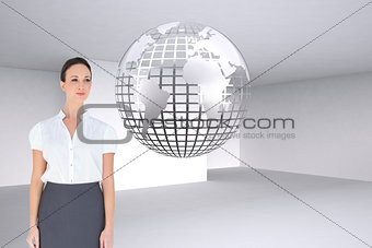 Composite image of businesswoman posing