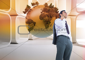 Composite image of unsmiling businessman