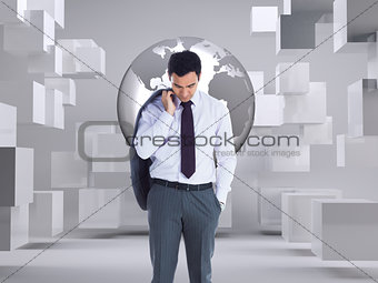 Composite image of  businessman standing