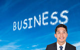 Composite image of smiling businessman