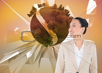 Composite image of asian businesswoman