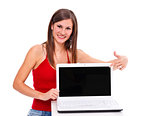 Girl posing with laptop
