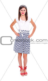 Lady in polka dots dress