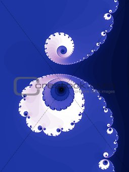 Blue fractal background with spirals