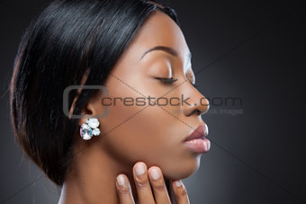 Profile of an young black beauty