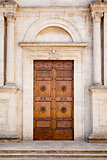 Wooden Door in Pienza Italy