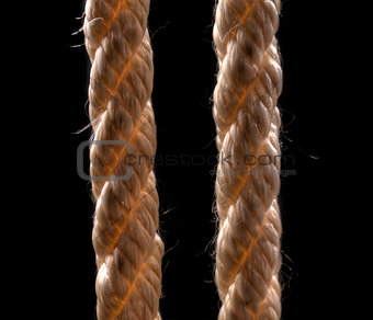 two ropes on a black background