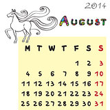 horse calendar 2014 august