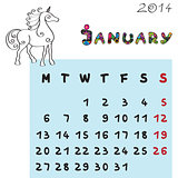 horse calendar 2014 january