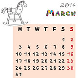 horse calendar 2014 march
