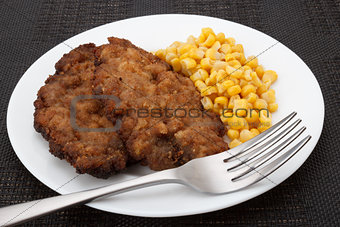 cutlets with corn