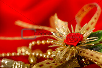 Red and gold. Holiday decorations