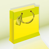 paper package yellow with an olive contour for festive
