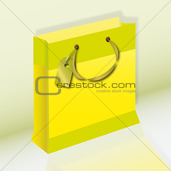 paper package yellow with an olive contour for festive