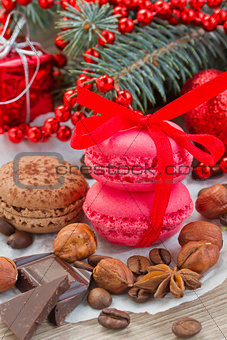 cookies with christmas  decorations close up