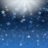 christmas  night  background with stars and snow