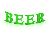 BEER sign with green letters 