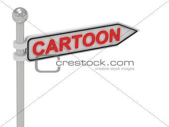 CARTOON arrow sign with letters 