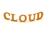 CLOUD sign with orange letters 