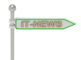 3d rendering of sign with gold "iT-NEWS"