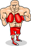 boxer sportsman cartoon illustration