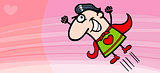 superhero valentine card cartoon