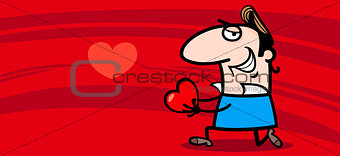 man in love valentine card