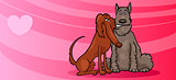 dogs couple in love valentine card