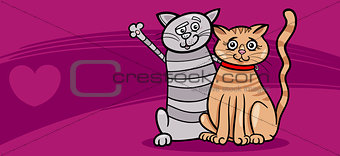 cats couple in love valentine card