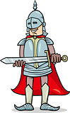 knight with sword cartoon illustration