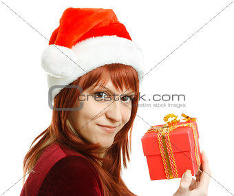 Beautiful girl with a gift