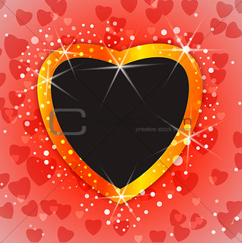 Shiny Valentine or wedding background with blank photo frame