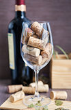  Wine glass with corks 
