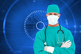 Composite image of portrait of an ambitious surgeon