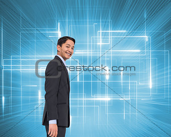 Composite image of smiling asian businessman