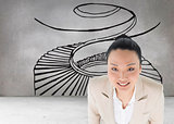 Composite image of smiling asian businesswoman