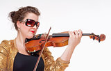 Young Female Musician Playing Violin 