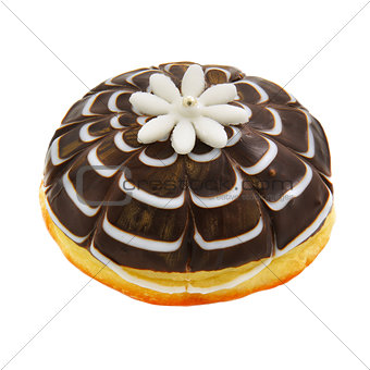 Donut with white marzipan flower