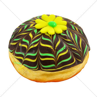 Donut with yellow marzipan flower