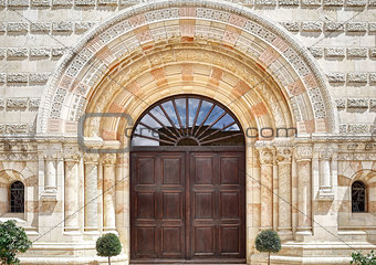 The entrance to the Dormition Abbey in Jerusalem