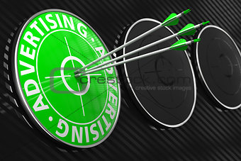 Advertising Concept on Green Target.