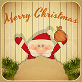 Retro Merry Christmas with Santa Claus