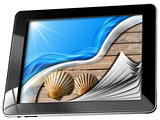 Sea Holiday in Tablet Computer with Pages